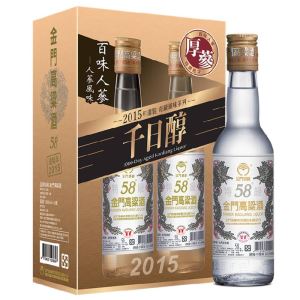 金門高粱2015千日醇 百味人蔘厚蔘風味300ml*2